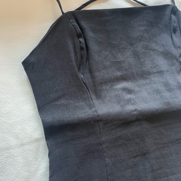 Linen blend short dress - Picture 3 of 5